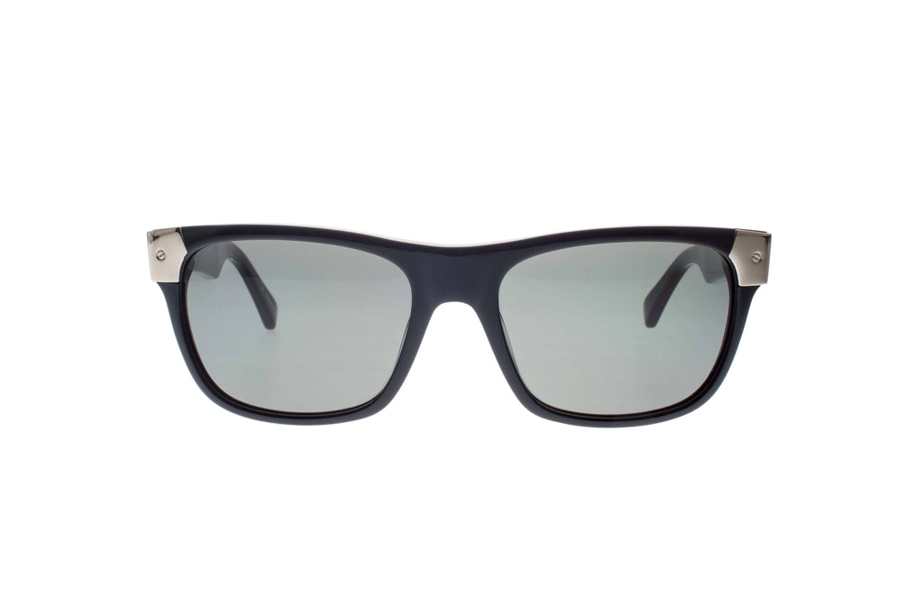 Shiny Black With Gold Tone Metal Wayfarers