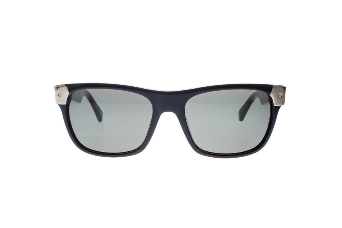 Shiny Black With Gold Tone Metal Wayfarers