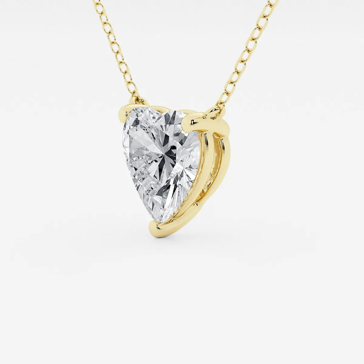 2,00 Karat (Gesamtgewicht) schwebender herzförmiger Solitär-Halskettenanhänger mit im Labor gezüchtetem Diamanten, F/G VS1, AGI-zertifiziert, in 14 Karat Weiß- oder Gelbgold