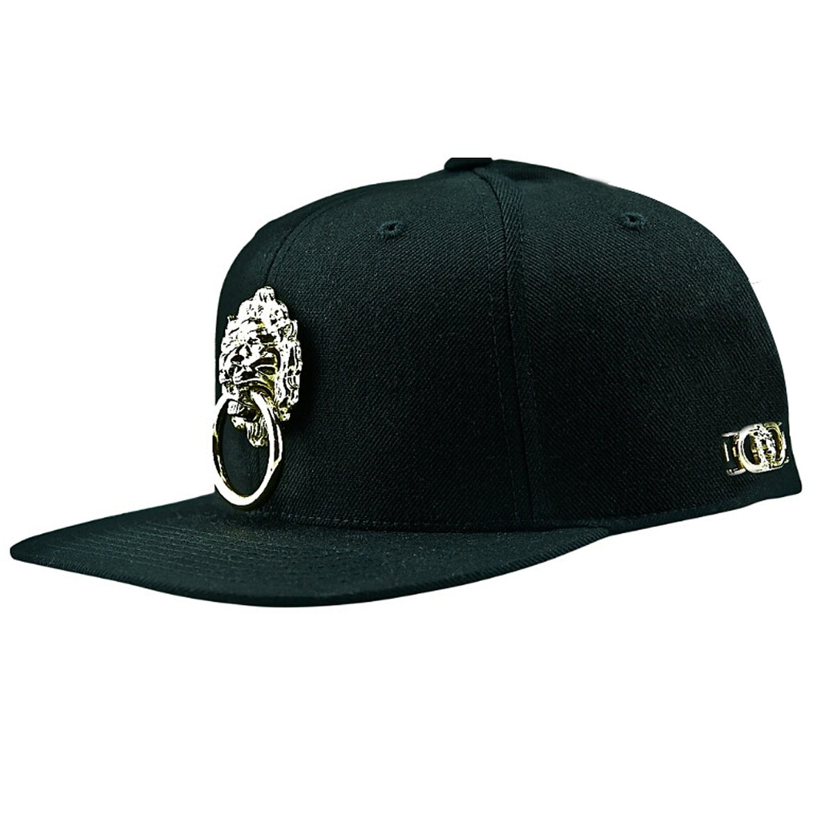 Czapka z daszkiem typu snapback z dużym metalowym lwem