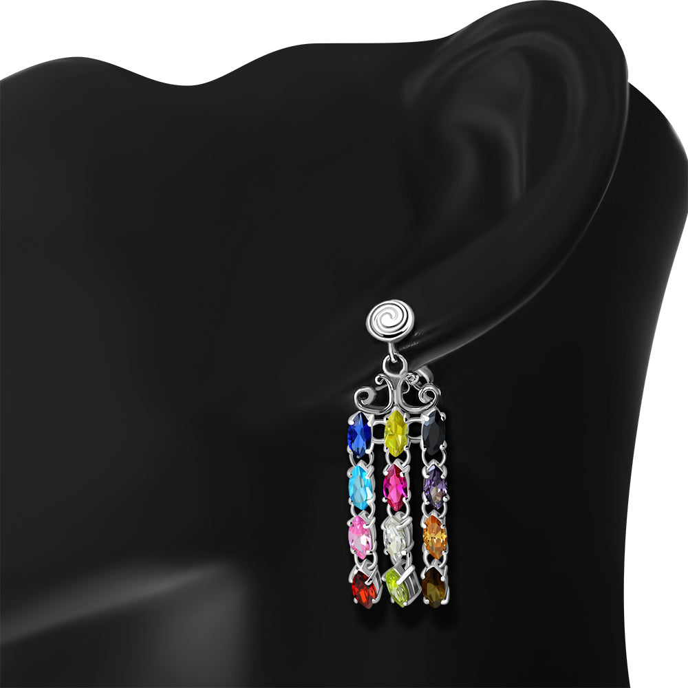 Hoshen Earring Sterling Silver With CZ