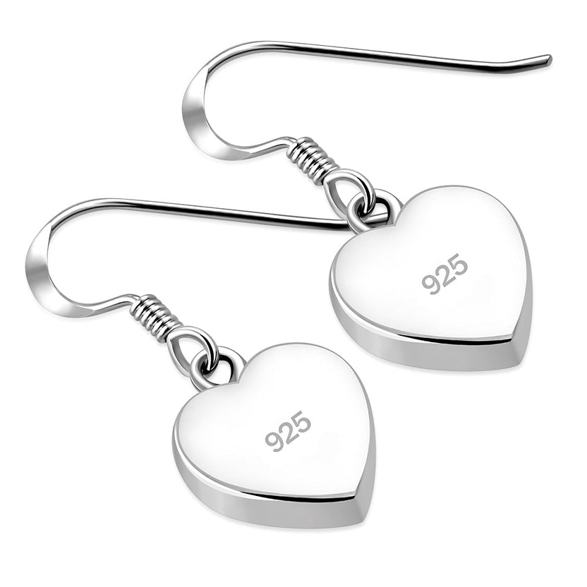 Pendientes de plata con corazón de concha de abulón