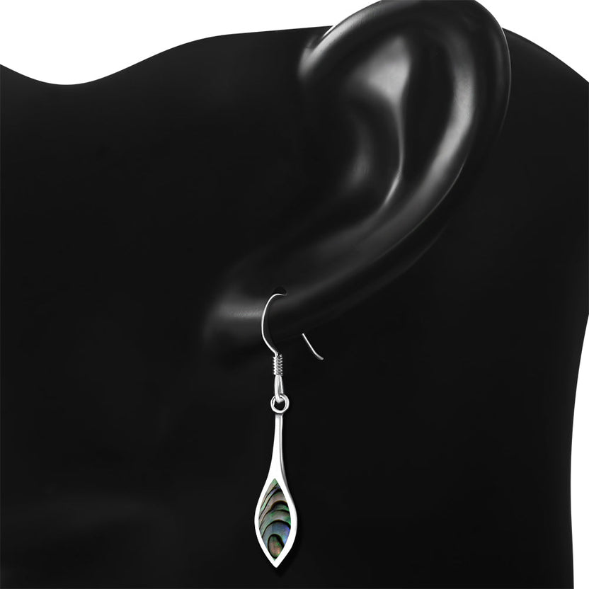 Aretes de plata esterlina con concha de abulón