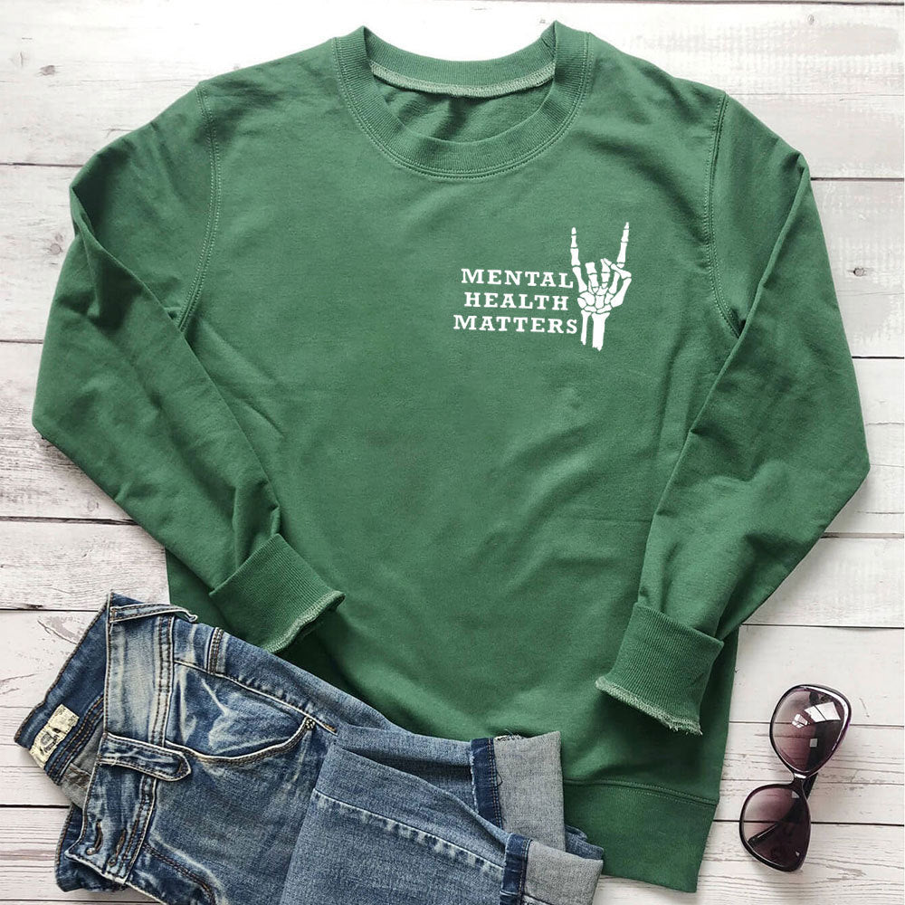 Mental Health Matters-hoodie med tryck