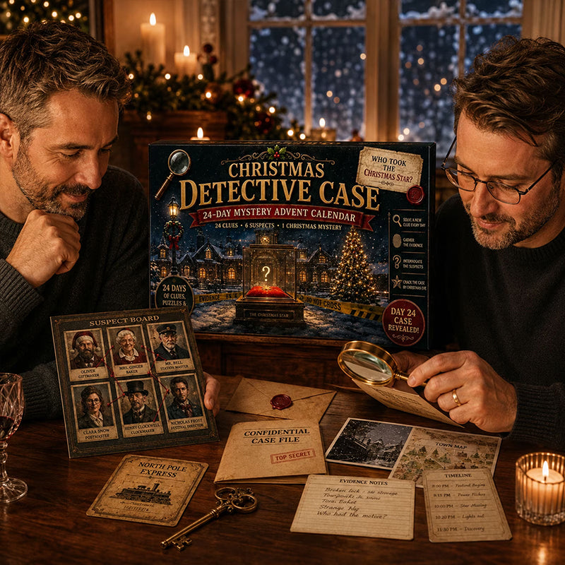 24-Tage-Mystery-Abenteuer-Adventskalender – Weihnachts-Puzzle-Escape-Room-Spiel mit 6 Themen, tägliche Überraschungsentdeckung