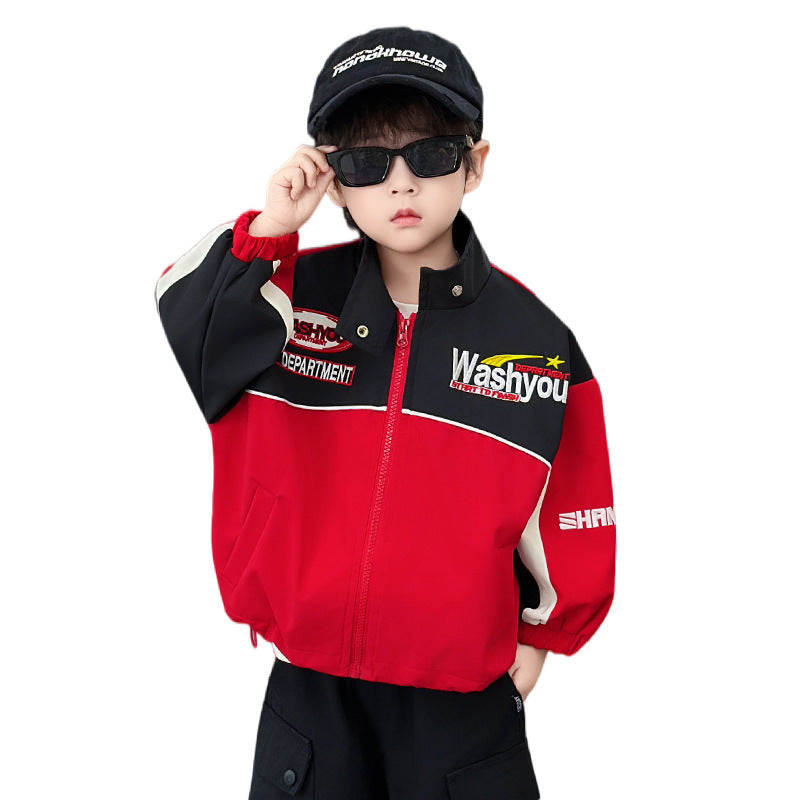 Boys Autumn Motorcycle Jacket, Casual Cool Racer Outerwear