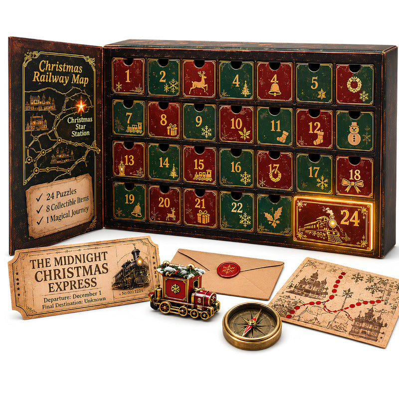 24-Tage-Mystery-Abenteuer-Adventskalender – Weihnachts-Puzzle-Escape-Room-Spiel mit 6 Themen, tägliche Überraschungsentdeckung