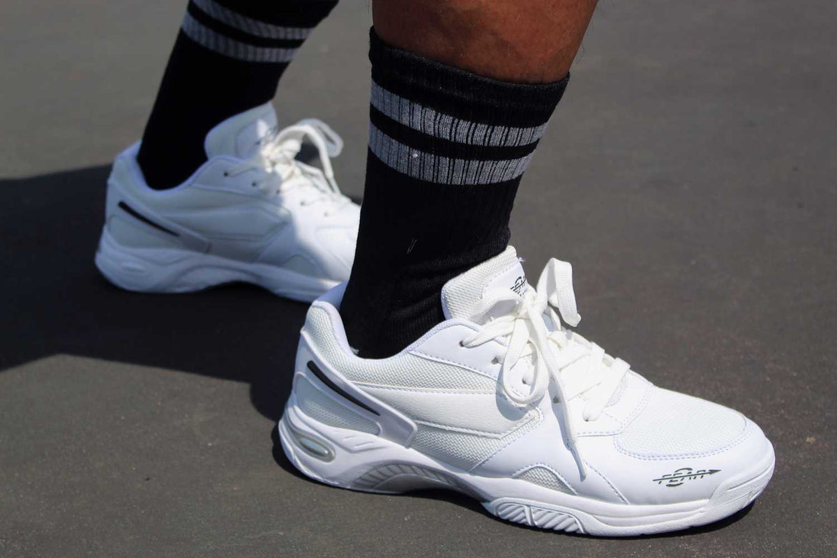 Herren-Gehschuhe mit fester Unterstützung für hohe Fußgewölbe, All-in-One, Weiß, Komfort- und Performance-Stil