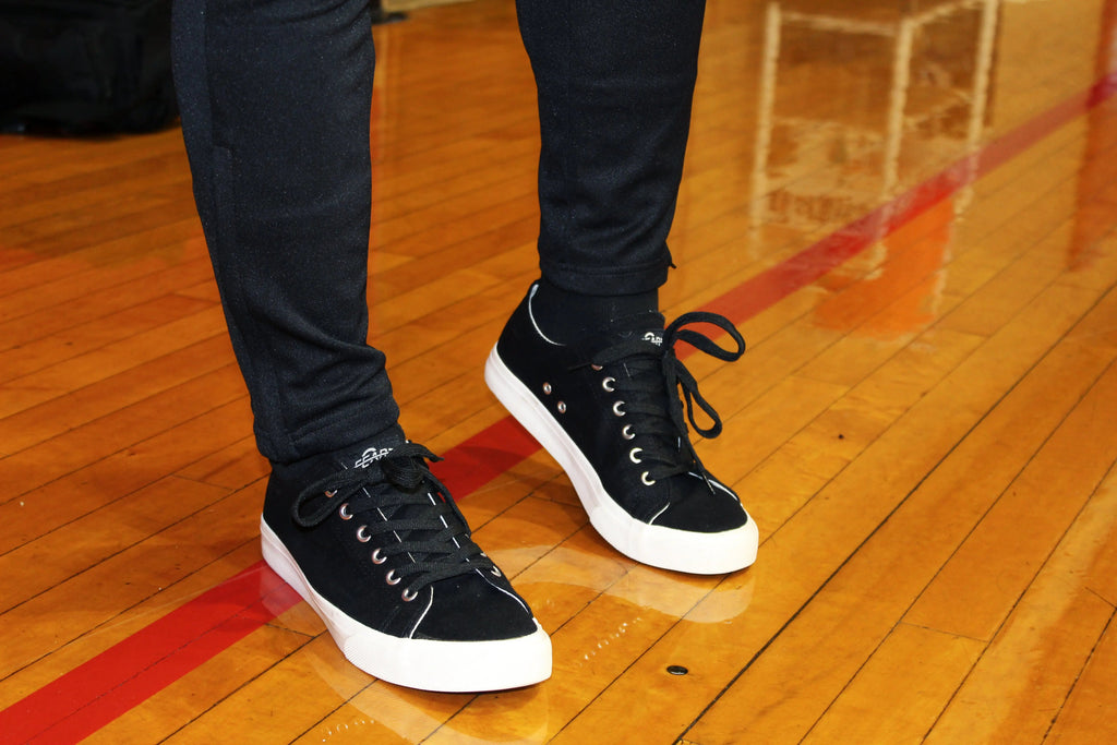 Zapatillas de lona retro blancas y negras unisex - Plantilla acolchada