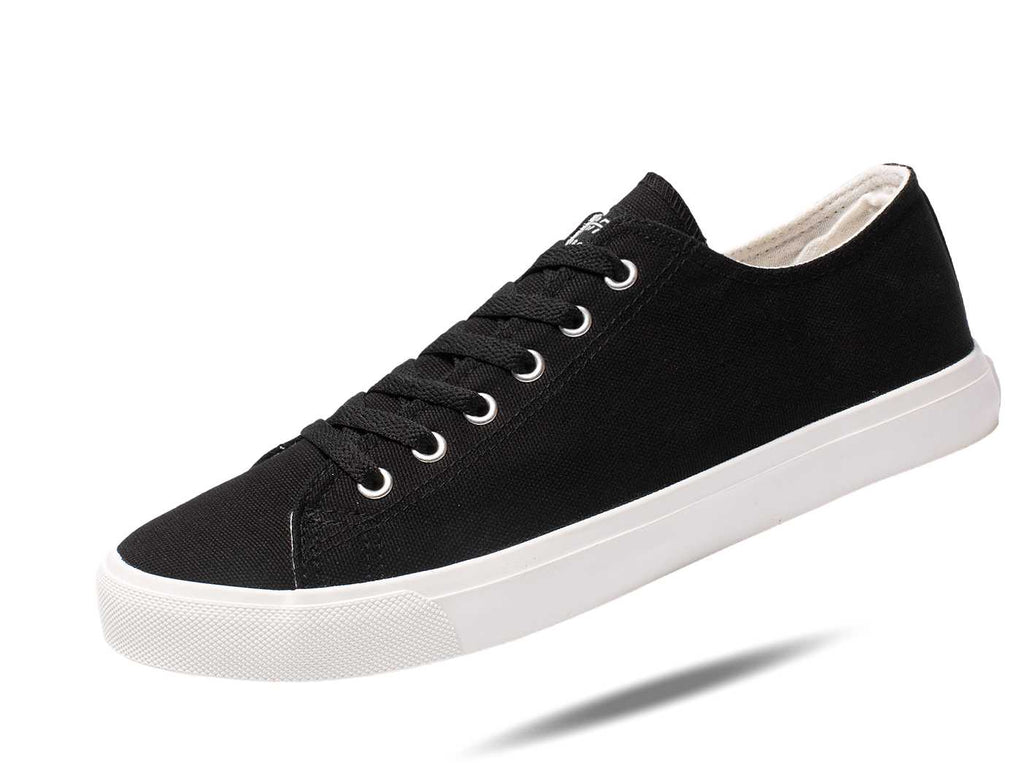 Zapatillas de lona retro blancas y negras unisex - Plantilla acolchada