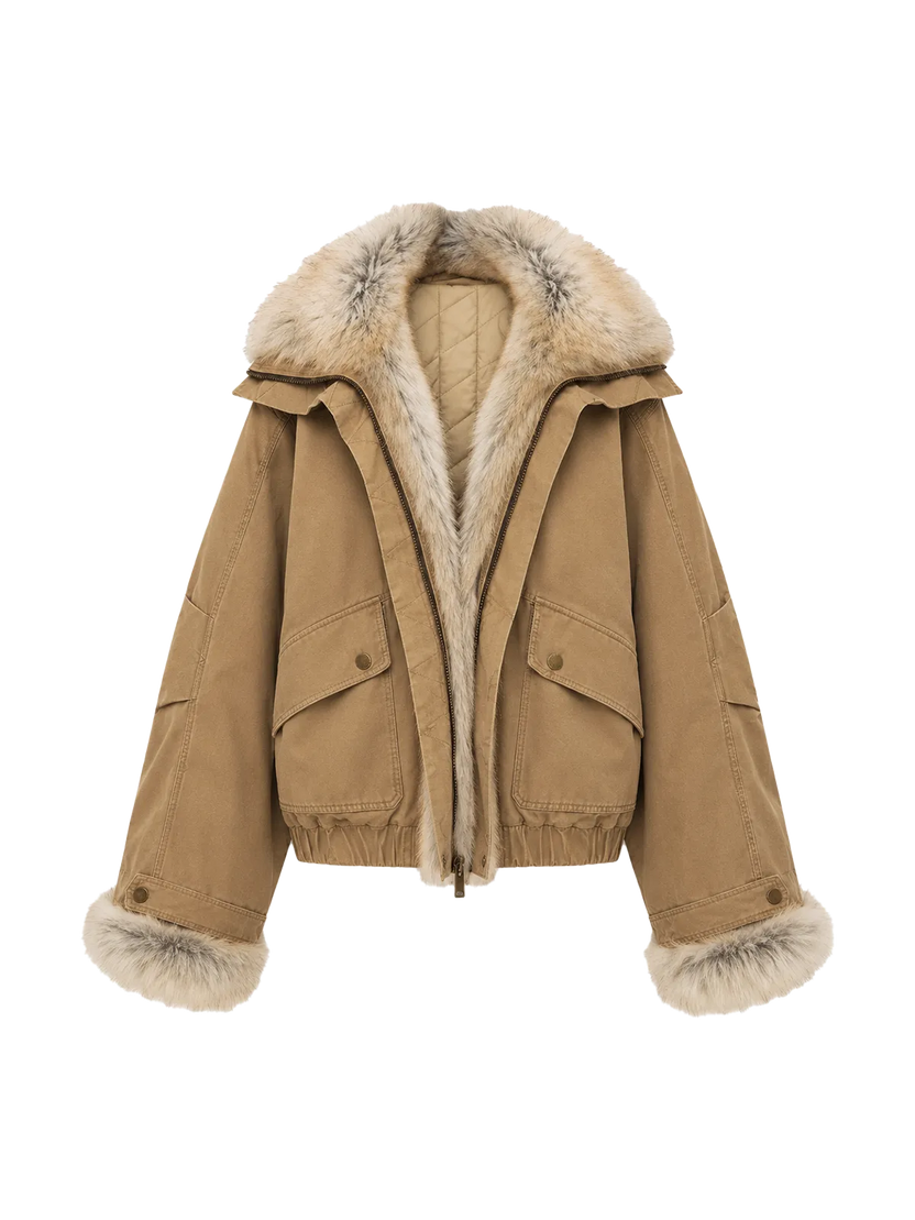 Parka courte en fourrure pour femme Firelady Fur