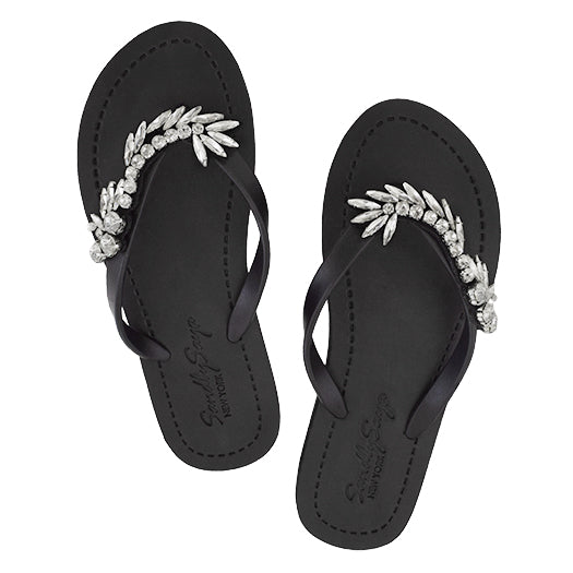 Nomad - Sandalias planas tipo chancla con pedrería