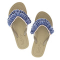 Rockaway Stripe Ruffle - Embellished Flat Flip Flops Sandal
