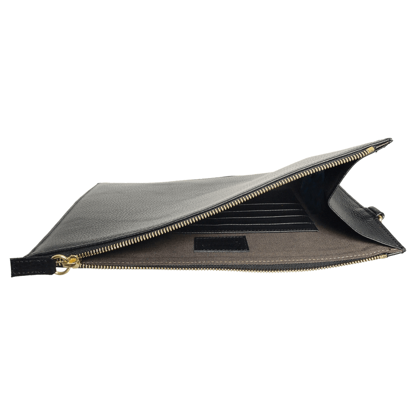 Funda de piel granulada negra