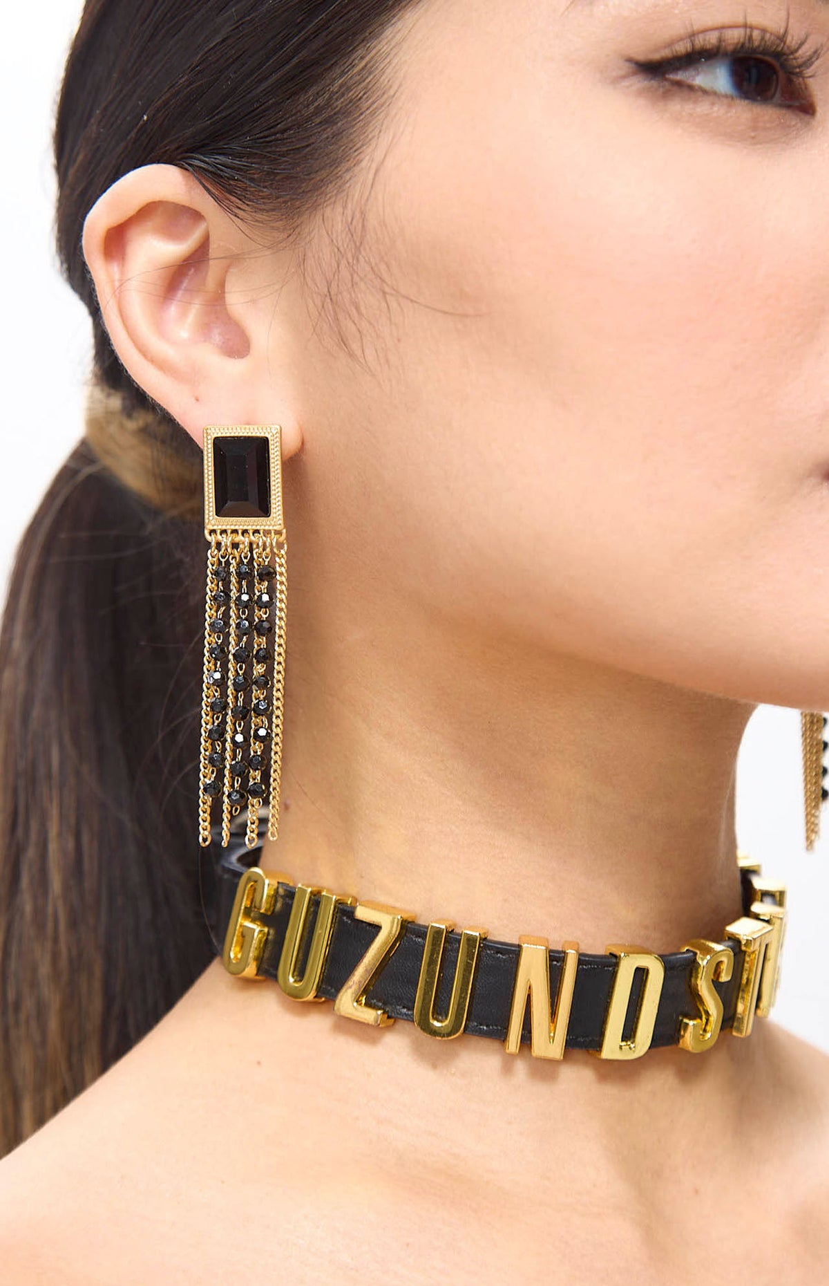 Gala Vintage Golden Black Tassel Earrings