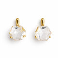 Gilded Prism Drop Earrings – Faceted Stones With a Sculpted Gold Setting