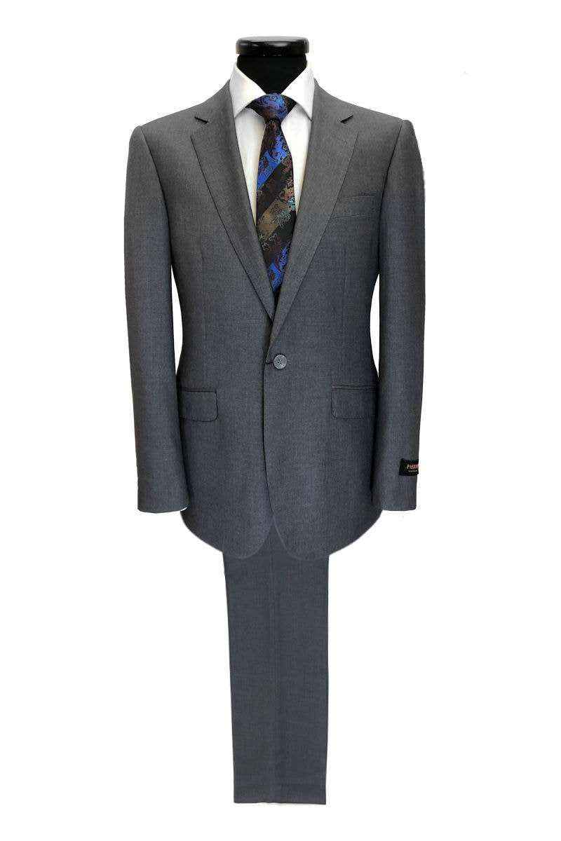 Grey 1-Button Regular Fit Suit
