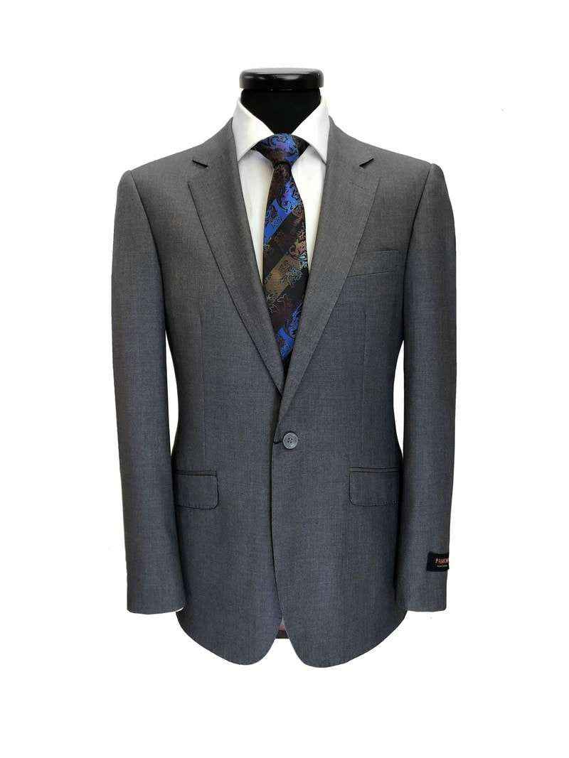 Grey 1-Button Regular Fit Suit