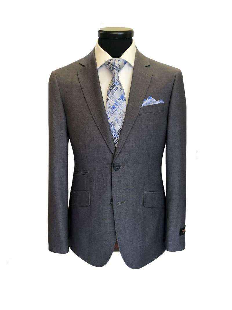 Grey 2-Button Regular Fit Suit