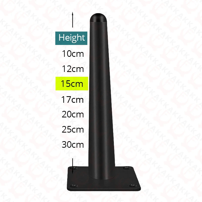 KAK 4Pcs Black Furniture Leg Gold Table Feet Replacement Cabinet Sofa Metal Feet With Screws 800KG Non-Punch Furniture Hardware