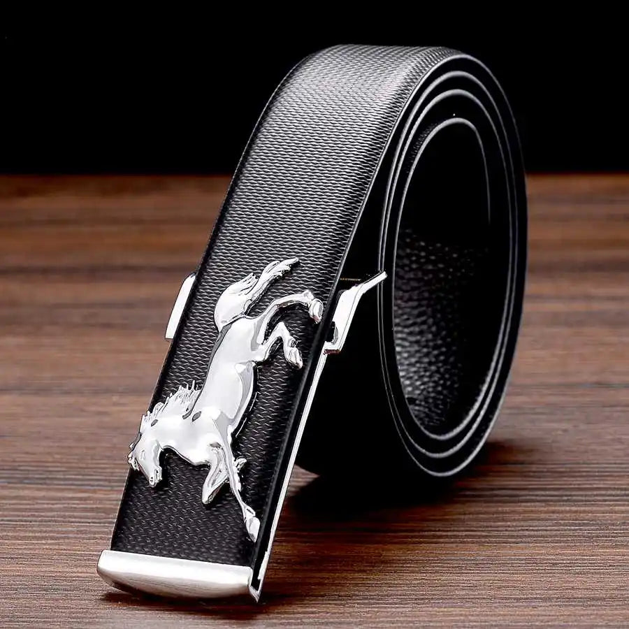 Designer Belts New Leather Belts for Men Buckle Fancy Vintage Jeans Plate Buckle Belts Width:3.5cm Black\Coffee