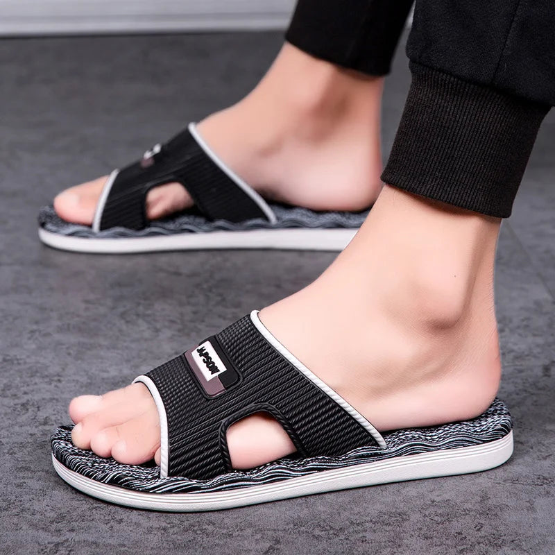 Zapatillas de casa de verano para hombre, sandalias suaves de interior, calzado de hogar para mujer, pantuflas para baño, habitación, dormitorio e invitados, talla grande 48 49