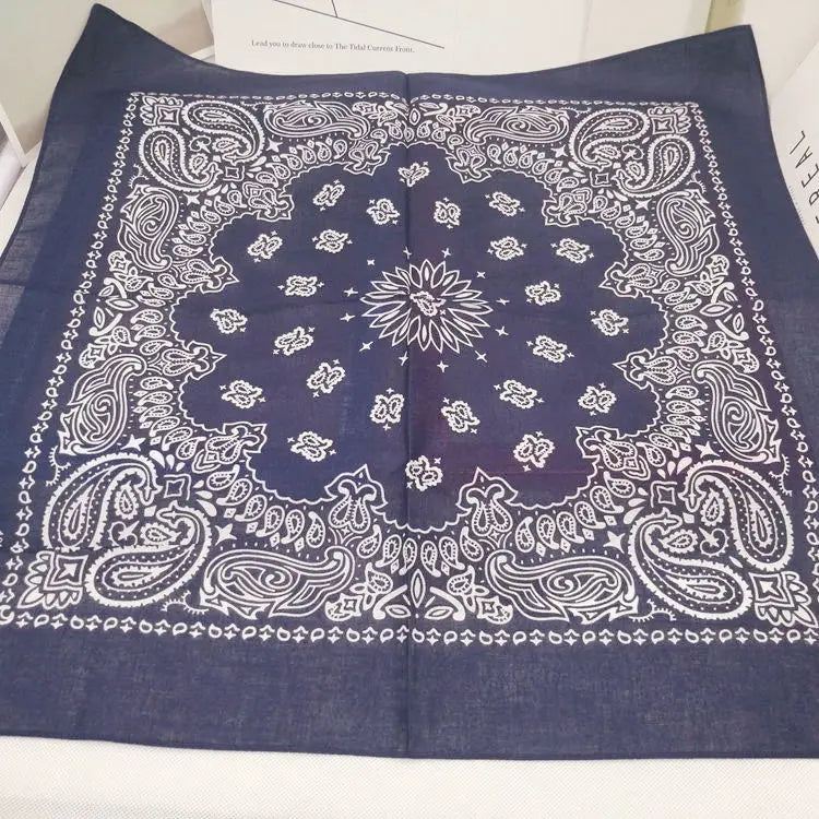 New Fashion Hip Hop 100% Cotton Bandana Square Scarf 55cm*55cm Black Red Paisley Headband Printed for Women/Men/Boys/Girls