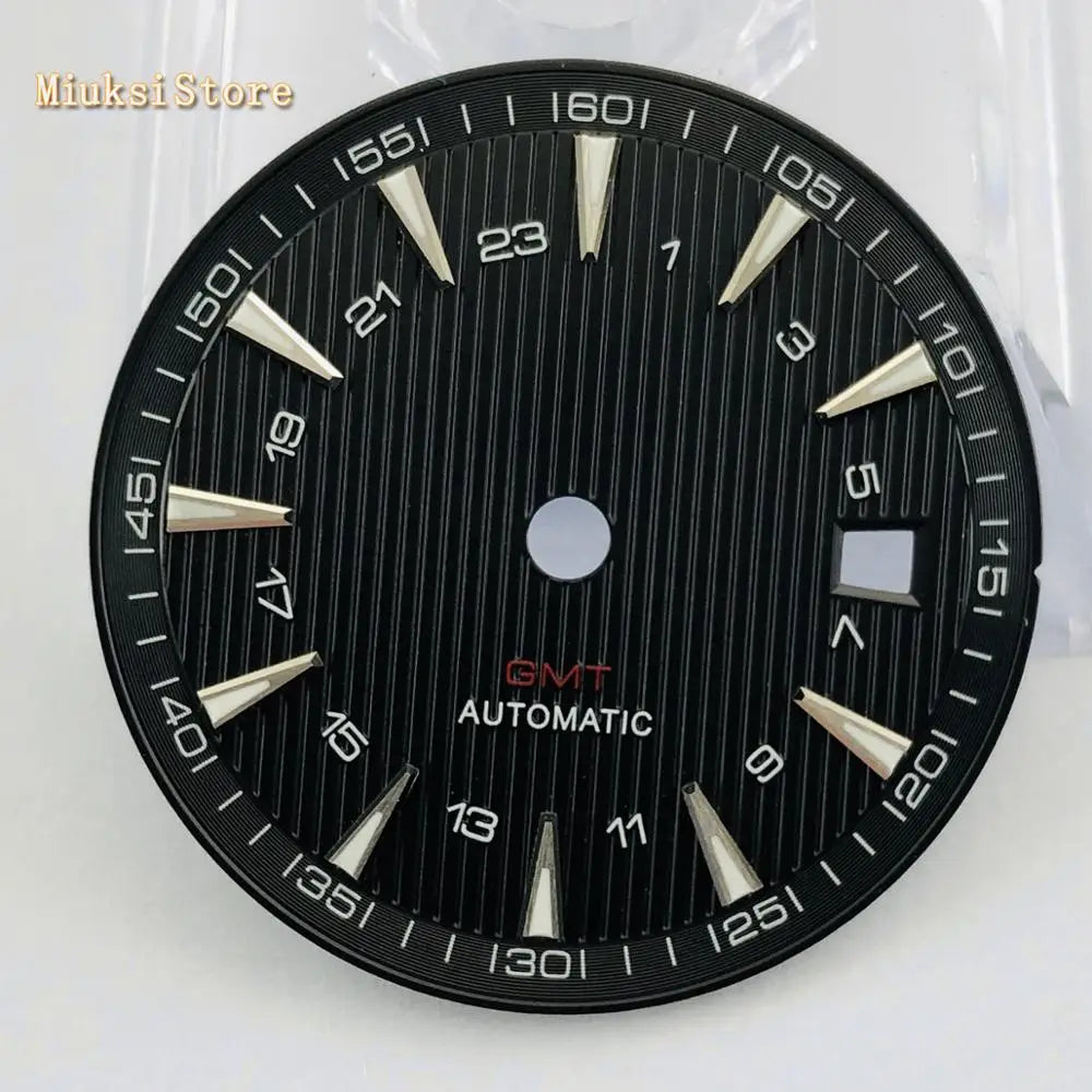 1 unidad de esfera de reloj estéril de 31 mm, color azul, negro y plateado, compatible con movimientos automáticos ETA 2836/2824, DG2813/3804 y Miyota 8215, 821A, 8205, modelo P951
