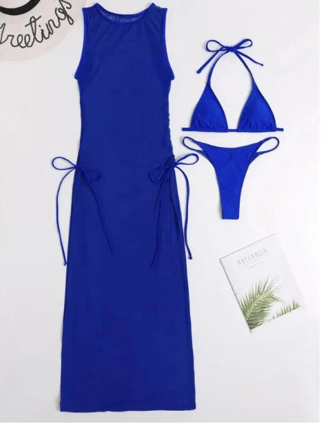 Three Piece Swimsuit for Women With Cover Ups Swim Suit Bikini Swimsuit Cover Up Swimwear Beach Cover Ups for Women
