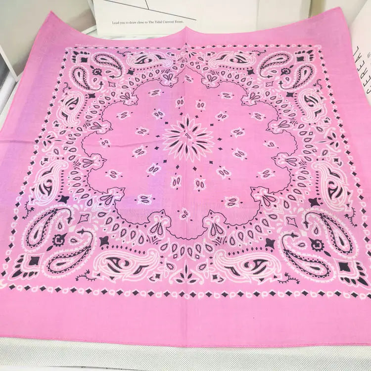 New Fashion Hip Hop 100% Cotton Bandana Square Scarf 55cm*55cm Black Red Paisley Headband Printed for Women/Men/Boys/Girls