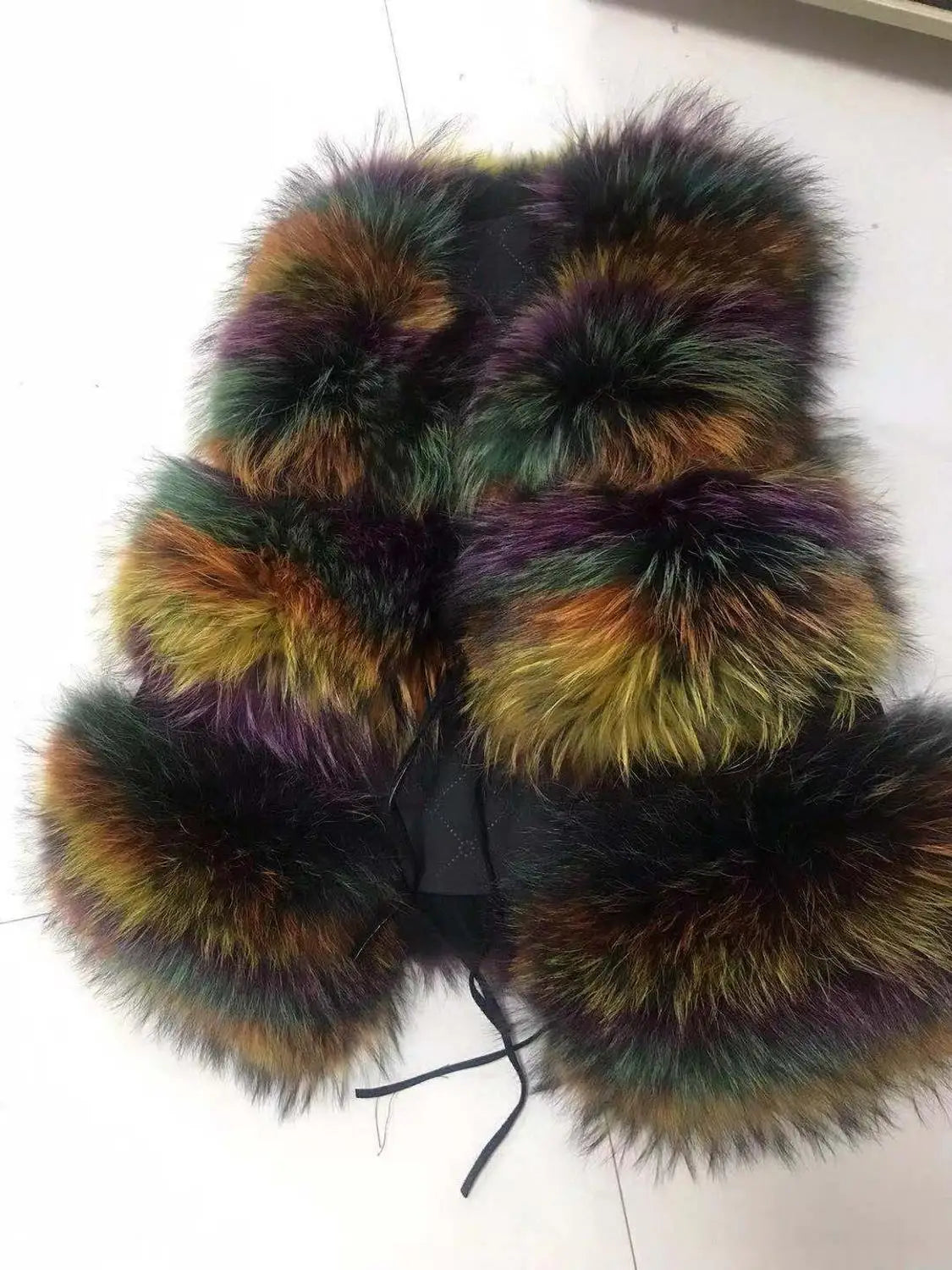QIUCHEN-Short Vest for Women, 100% Natural Raccoon Furs, Real Fur Model, Fashion, Hot Sale, Winter, PJ8051