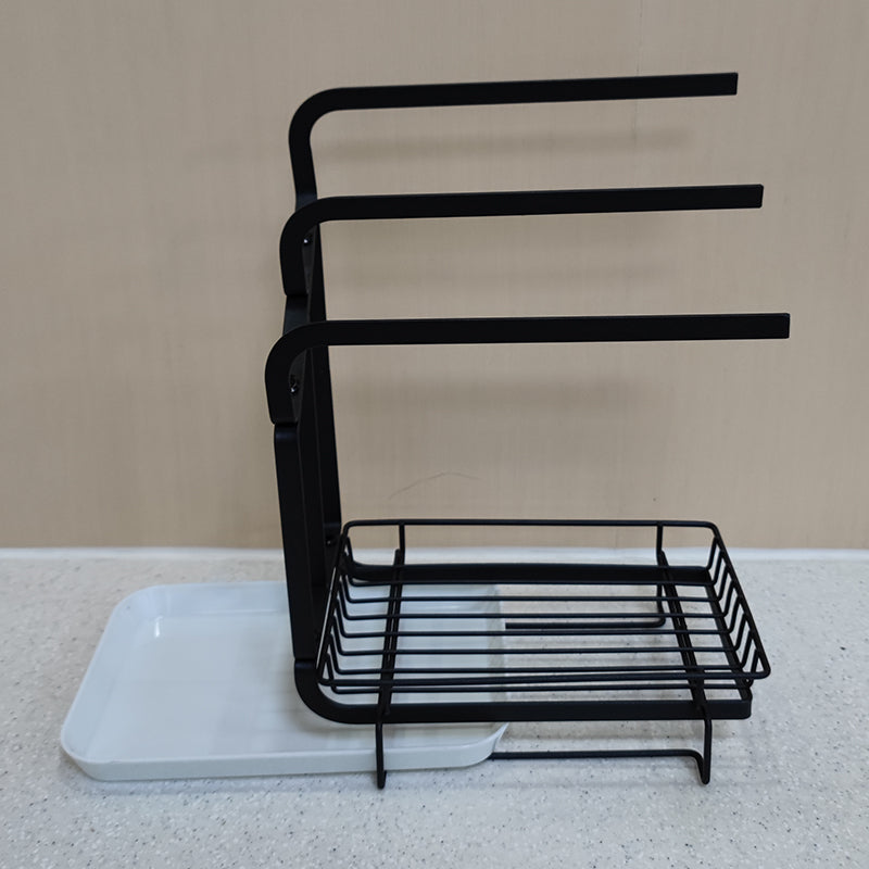 Black Coating Kitchen Towel Drainer Rack Organization Kitchen Sponge Holder for Kitchen Sink