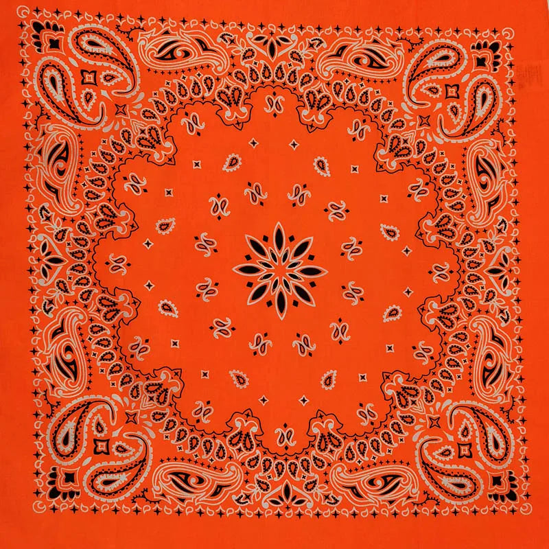 New Fashion Hip Hop 100% Cotton Bandana Square Scarf 55cm*55cm Black Red Paisley Headband Printed for Women/Men/Boys/Girls