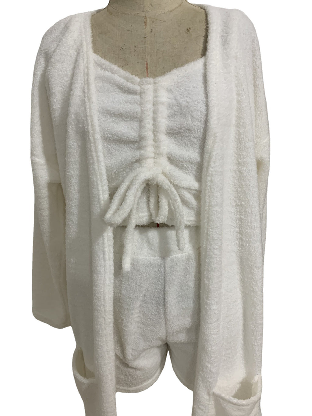 Wholesale Custom Logo Sleepwear Shorts Sleeping Wears Ladies Plush Nightwear Luxury Designer 3 Pieces Sexy Women Sets Pajama