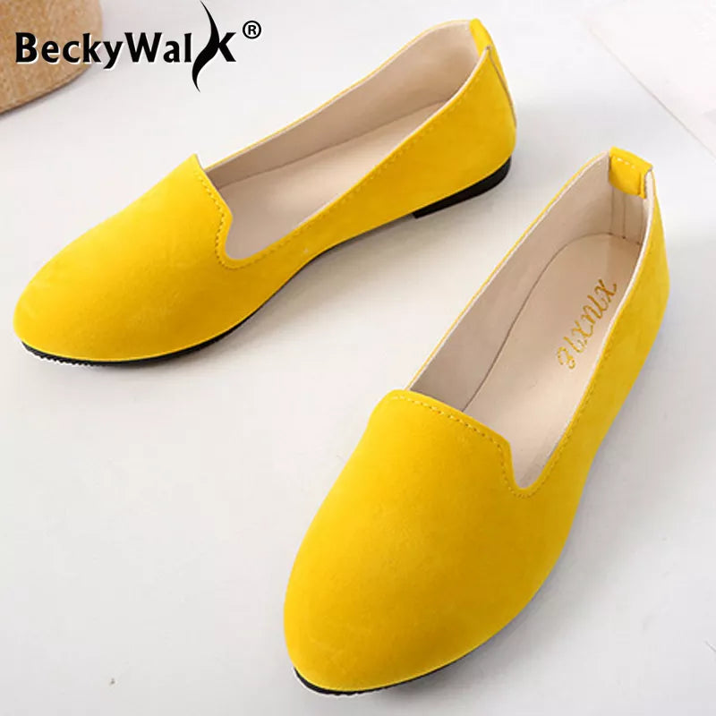 2025 Spring and Autumn Casual Women's Shoes Women's Flat Shoes Women in Candy-Colored Suede Work Shoes WSH2216