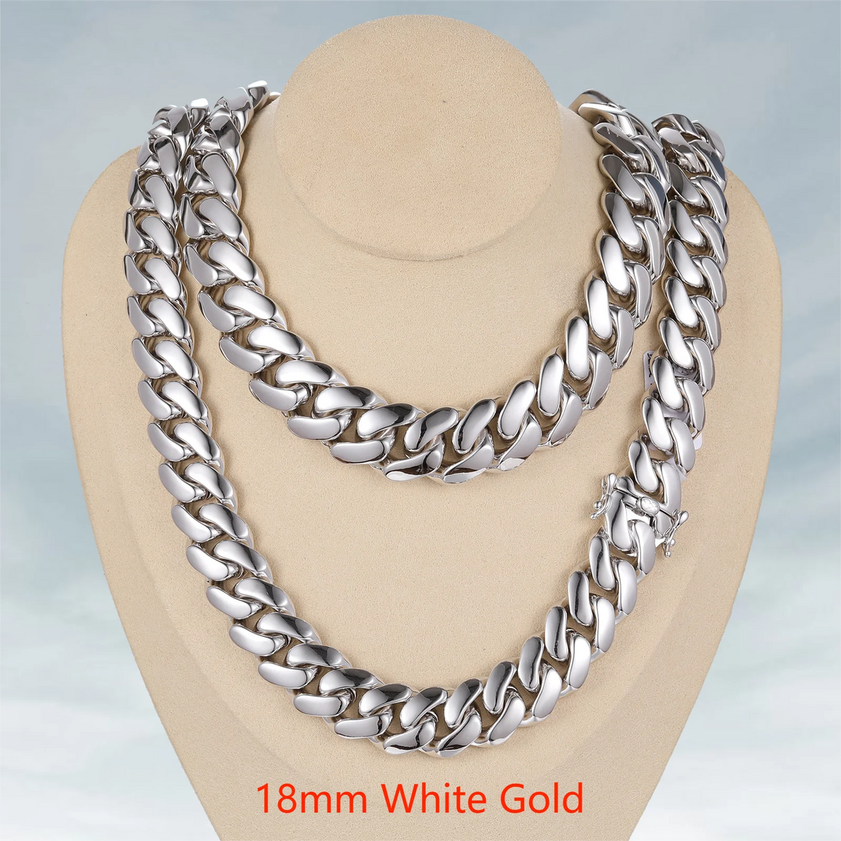Collar de cadena cubana Miami de lujo estilo hip hop, eslabones de 10mm-22mm de plata de ley 925 maciza con diamantes de moissanita tipo "iced out" y cierre de hebilla