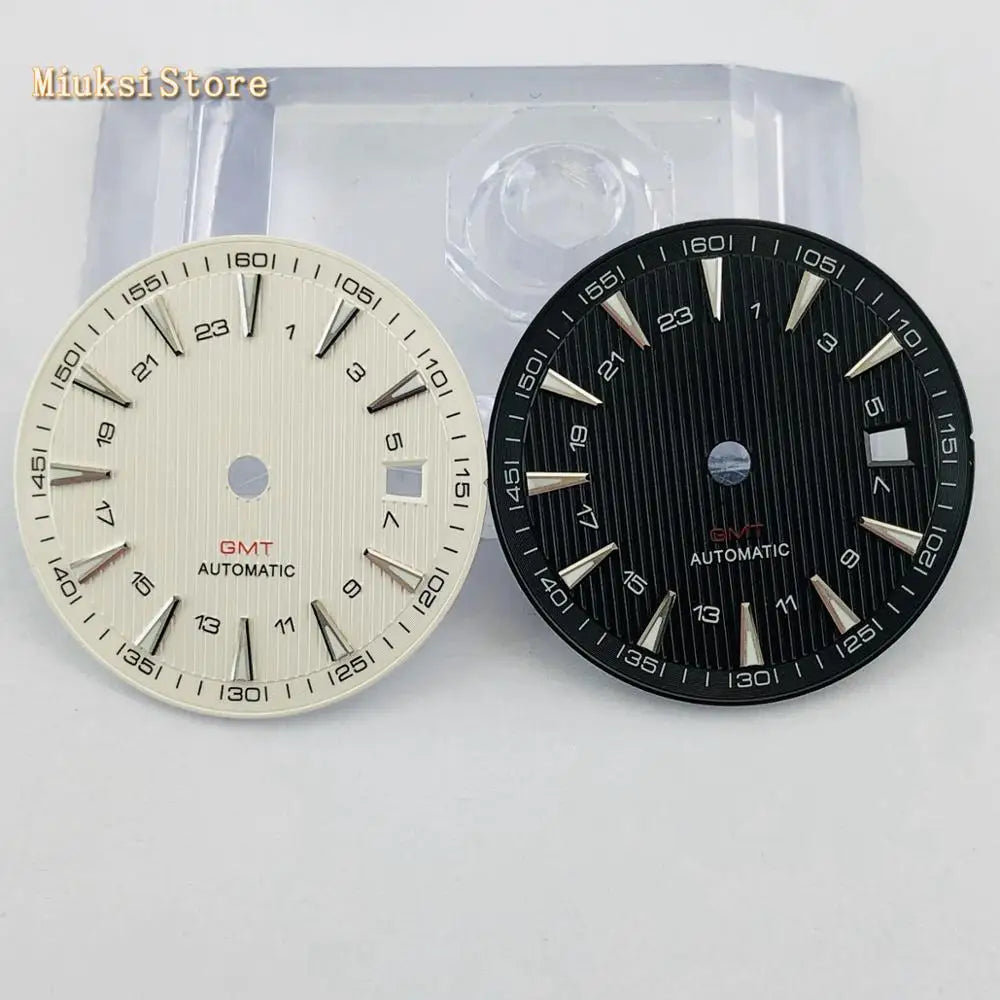 1 unidad de esfera de reloj estéril de 31 mm, color azul, negro y plateado, compatible con movimientos automáticos ETA 2836/2824, DG2813/3804 y Miyota 8215, 821A, 8205, modelo P951