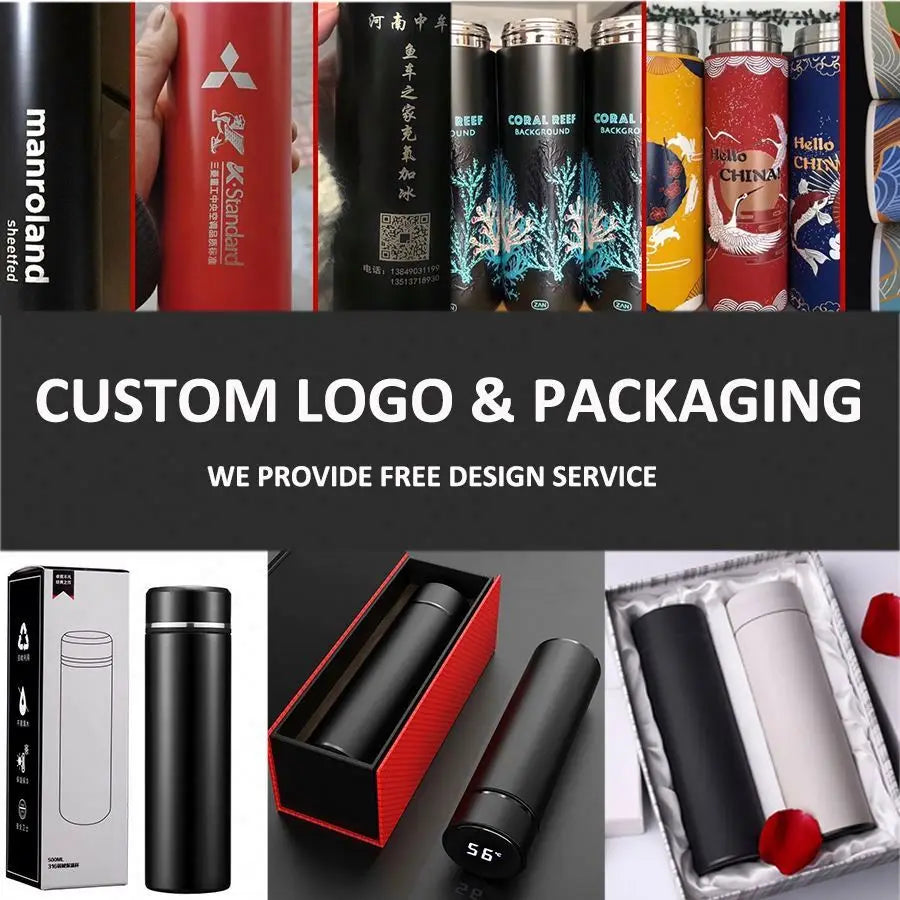 Temperature Display Thermos Stainless Steel Intelligent Water Bottle 500ml Smart Digital Thermos