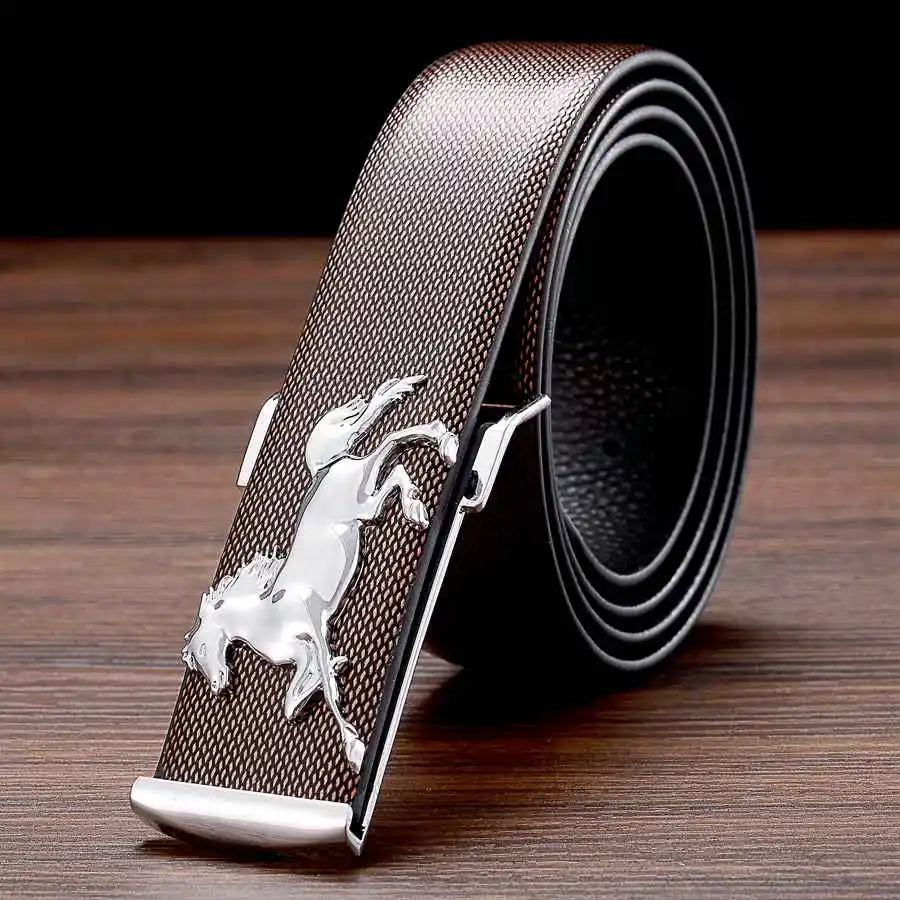 Designer Belts New Leather Belts for Men Buckle Fancy Vintage Jeans Plate Buckle Belts Width:3.5cm Black\Coffee