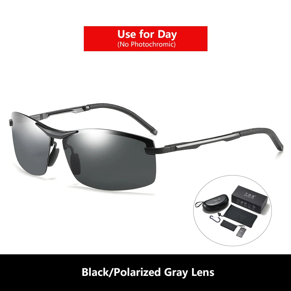 KATELUO Day Night Vision Eyeglasses Men Sunglasses for Driving Polarized UV400 Sports Eyewear Photochromic Male Sun Glasses 557