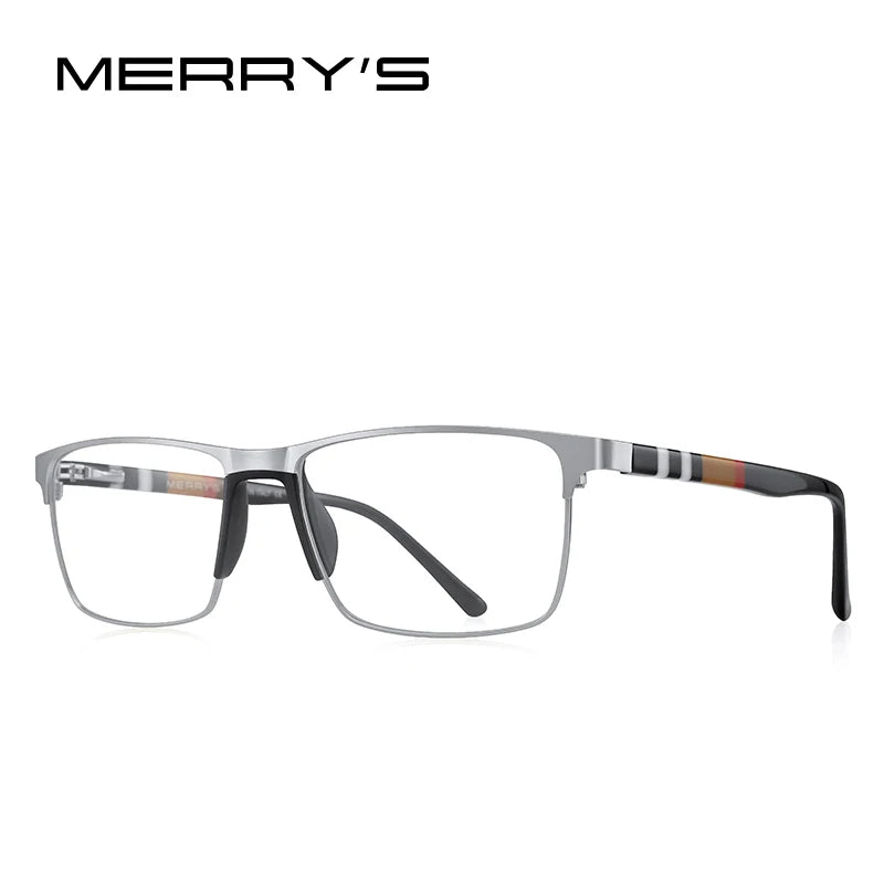 MERRYS DESIGN Herren-Brillengestell aus Titanlegierung, modische quadratische ultraleichte Brille für kurzsichtige Herren, Korrektionsbrille S2001
