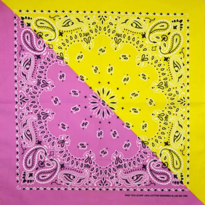 New Fashion Hip Hop 100% Cotton Bandana Square Scarf 55cm*55cm Black Red Paisley Headband Printed for Women/Men/Boys/Girls