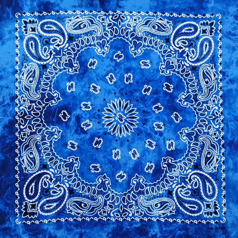 New Fashion Hip Hop 100% Cotton Bandana Square Scarf 55cm*55cm Black Red Paisley Headband Printed for Women/Men/Boys/Girls