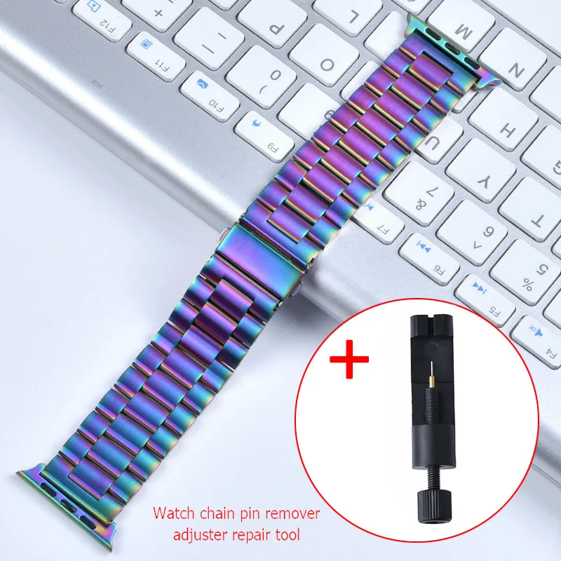 Pasek ze stali nierdzewnej do Apple Watch S10/11 42MM 46MM metalowa bransoleta do iWatch 5 6 SE 7 8 9 41MM 45 44mm 40 49MM Ultra