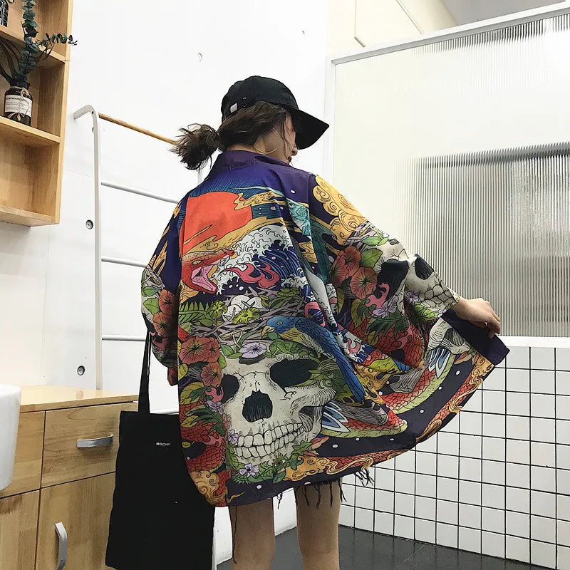 Damskie topy i bluzki 2020 Harajuku Kawaii koszula japoński streetwear strój kimono kardigan damska bluzka yukata AA001