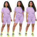 Custom Logo Plus Size Women Summer Clothing Cotton Short Sleeves Two Piece Set Women Clothing 2023