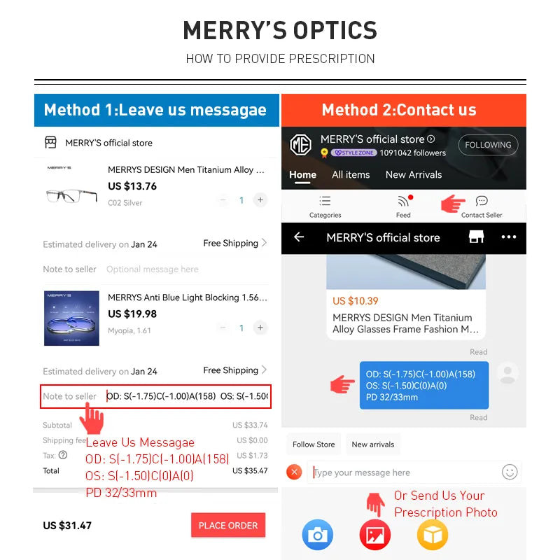 MERRYS Anti Blue Light Blocking 1.56 1.61 1.67 Prescription CR-39 Resin Aspheric Glasses Lenses Myopia Hyperopia Presbyopia Lens