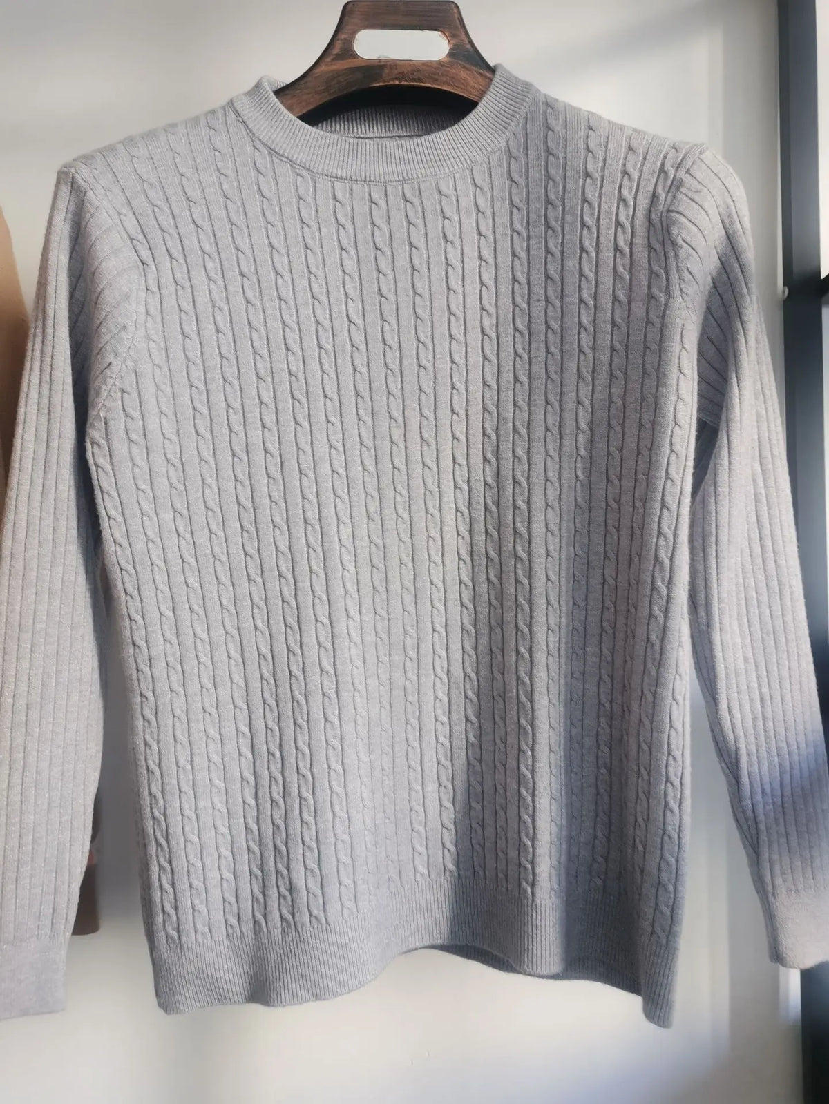 Wholesale High Quality Cotton Solid Color Knitting Sweater Twist Slim Pullover Men's Crewneck Thick Spring Casual Knit Sweaters