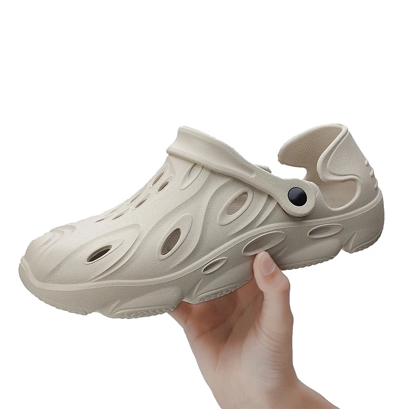 Men's Clogs Slip on Hollow Out Water Shoes Casual Garden Beach Walking Sandals Non-Slip Quick Dry EVA Hole Shoes