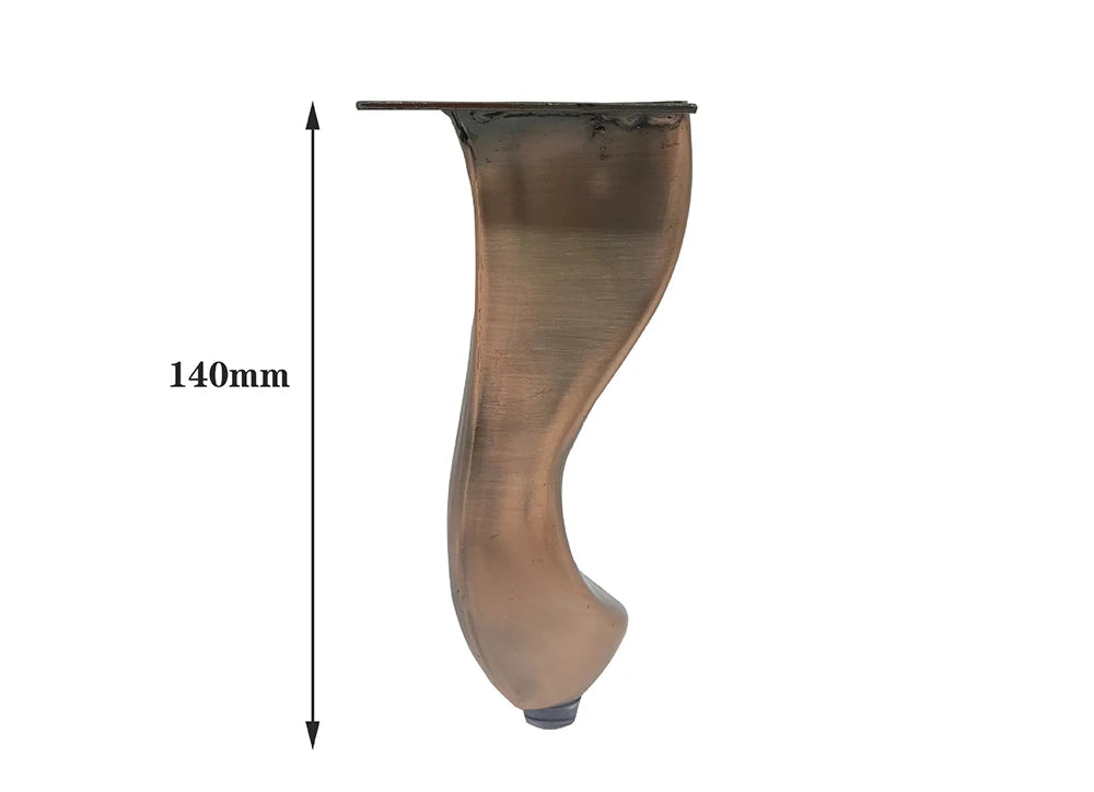 4pcs Furniture Feet Bronze Plated Metal Sofa Legs Snake-Shaped Cabinets Feet Bed TV Cabinet Legs 14cm Height
